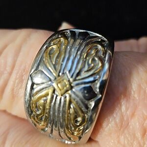 Silver and Gold Stainless Steel Ring